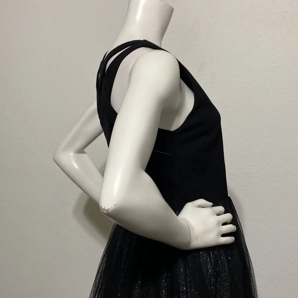 Greylin Black & Metallic Tulle/Mesh Cocktail Dress Size M - Picture 10 of 12